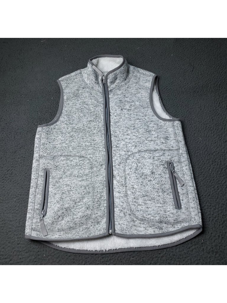 Thread + Supply Vest Womens S Small Gray Fleece Lined Zip Up Jacket Casual